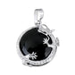 Natural Stone Pendants Silver Plated Dragon Charm Necklace