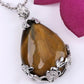 Teardrop Flower Stone Pendants Necklace Exquisite