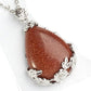 Teardrop Flower Stone Pendants Necklace Exquisite