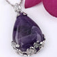 Teardrop Flower Stone Pendants Necklace Exquisite