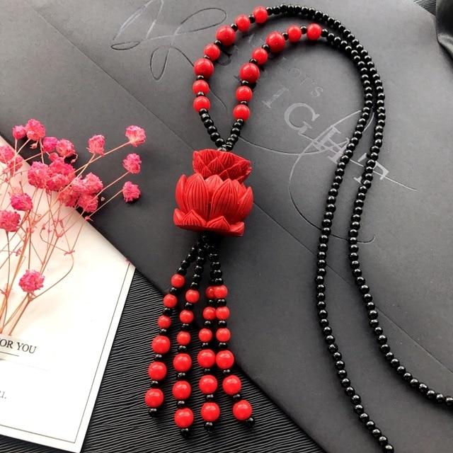 Powerful Red Pendant Vintage Necklace