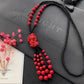 Powerful Red Pendant Vintage Necklace