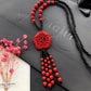 Powerful Red Pendant Vintage Necklace