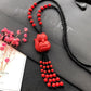 Powerful Red Pendant Vintage Necklace