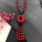 Powerful Red Pendant Vintage Necklace