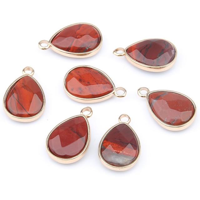 Water Drop Shape Natural Stone Pendant and Necklace