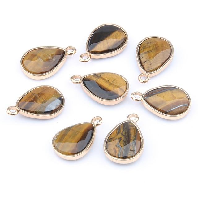 Water Drop Shape Natural Stone Pendant and Necklace