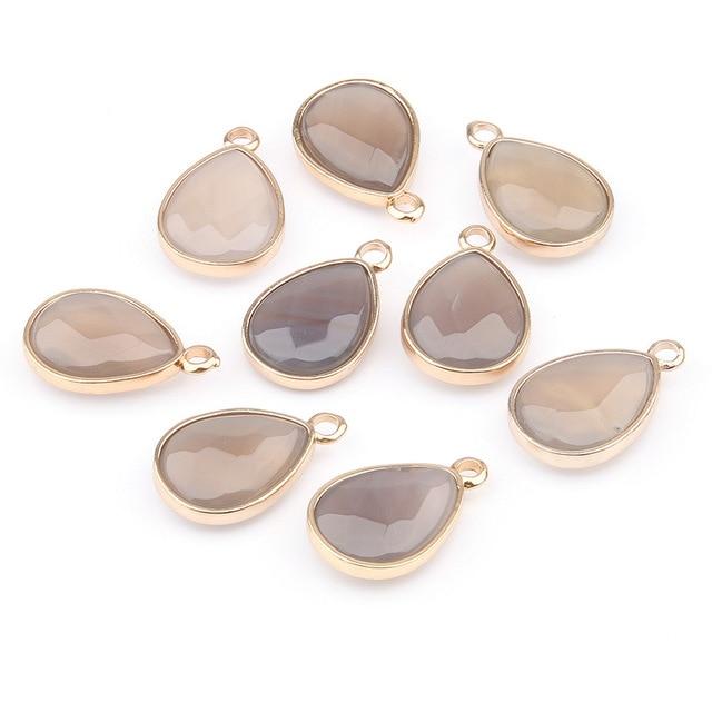 Water Drop Shape Natural Stone Pendant and Necklace