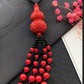 Powerful Red Pendant Vintage Necklace