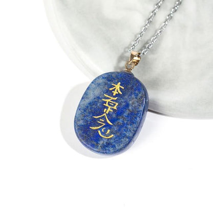 Reiki Natural Stones Necklace Lapis, Rose Quartz & More