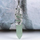 Charming Perfections Green Aventurine Crystal Natural Stone Pendant Necklace Jewelry with gray white background for Gift, Birthday, Anniversary, Wedding, Christmas Friendship and Holiday