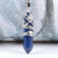 Charming Perfections Blue Lapis Lazuli Crystal Natural Stone Pendant Necklace Jewelry with gray white background for Gift, Birthday, Anniversary, Wedding, Christmas Friendship and Holiday